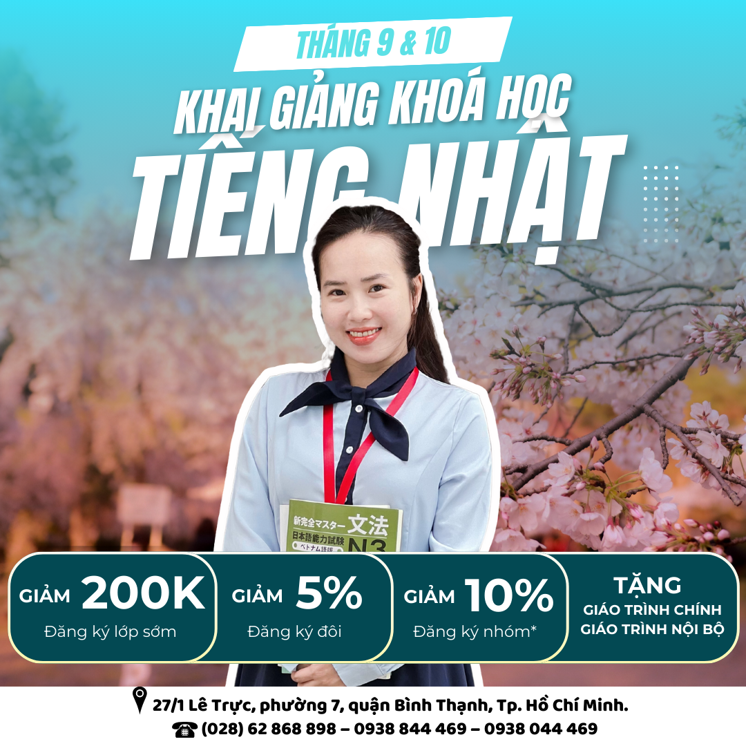 KHAI GIẢNG KHOÁ HỌC TIẾNG NHẬT THÁNG 9 VÀ THÁNG 10