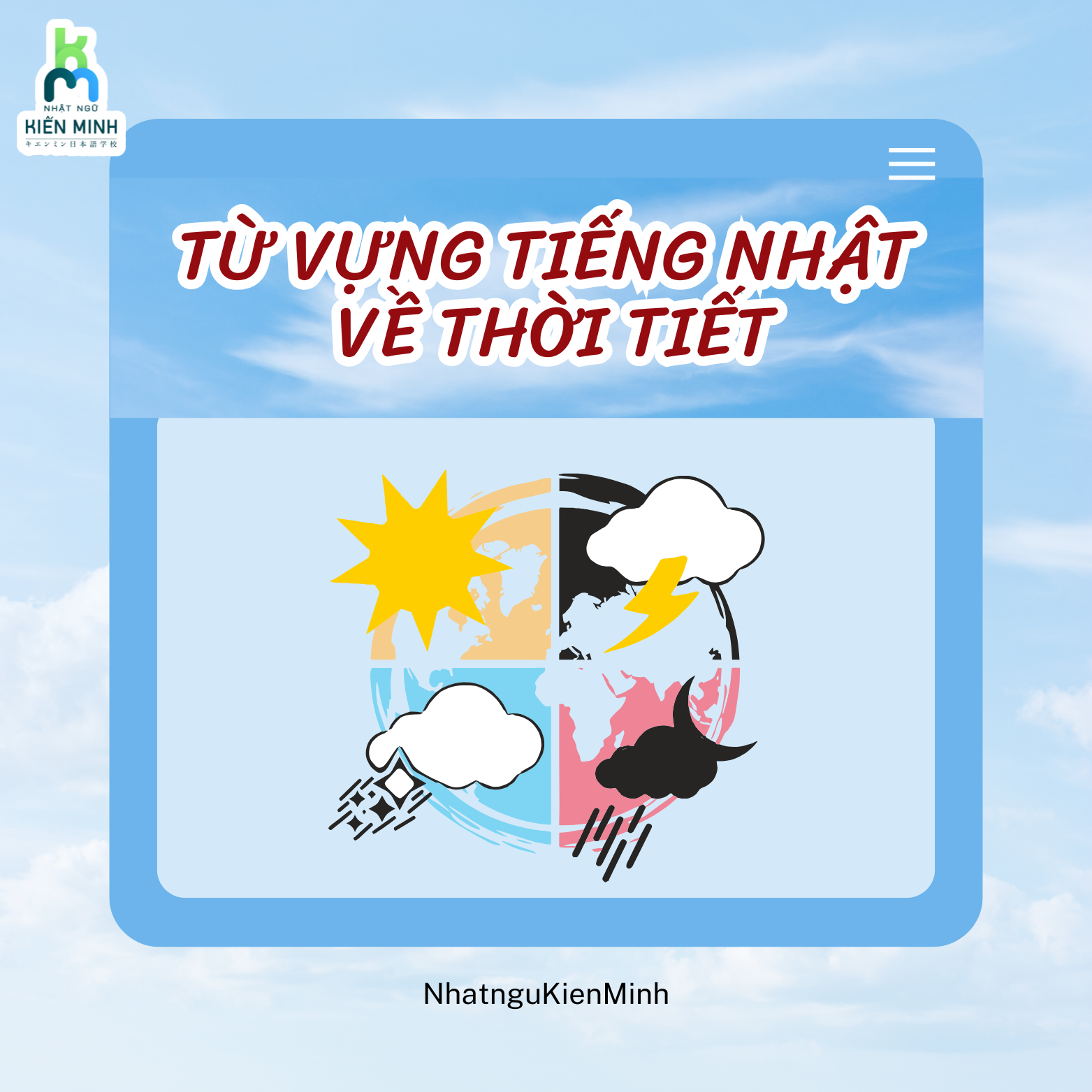 TỪ VỰNG TIẾNG NHẬT VỀ THỜI TIẾT